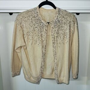 Angora Cream Embellished Women's Sweater